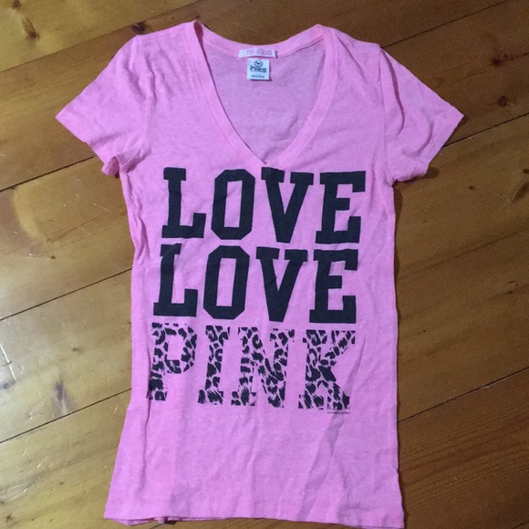 PINK Victoria's Secret Tops - VS Pink Triblend Pink V-neck T-Shirt